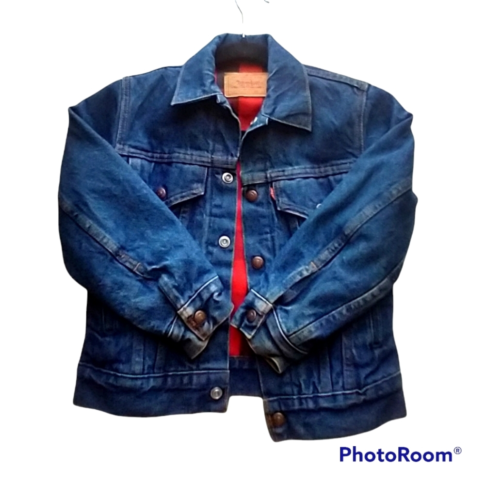 Levi's Trucker Plaid Jean Jacket Kids Size 10